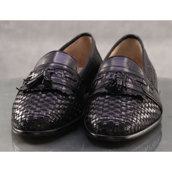Brass Boot Men\'s Woven Tassel Loafer Shoes Size 10.5 M Leather Made In Italy main image 8